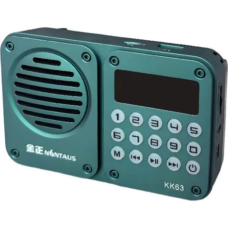 Mini radio FM portable avec boutons rétroéclairés, affichage LED, récepteur radio numérique, haut-parleur Bluetooth sans fil et lecteur de musique carte TF/USB. (1/5)