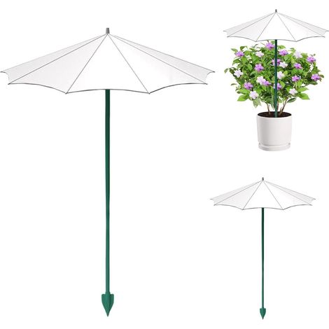 Parasols pour plantes servant de protection solaire pour les plantes en plein air, lot de 3, 26,5 cm, pare-soleil pour fleurs avec piquet, pour l'extérieur, la cour, le balcon, la terrasse, les parter (1/5)