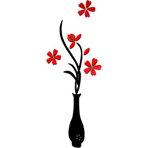 Vase Murale - Autocollant 3D Acrylique - Décoration Murale pour Salon Chambre Couloir - 1 Pièce (1/5)