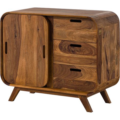MAILAND 100 Credenza in legno di sheesham - laccato / marrone chiaro 90x40x75