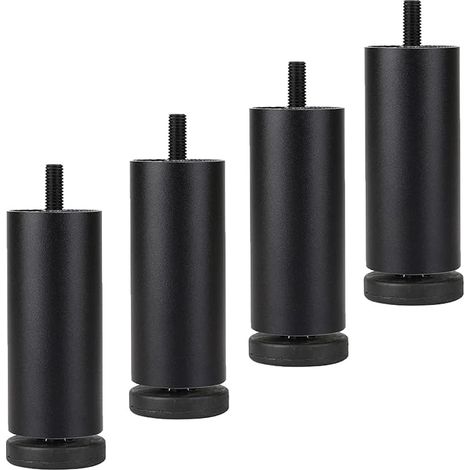 Pieds de Meubles réglables en métal pour Table Basse, canapé-lit, Armoire et Bureau. Pieds de Rechange pour Cuisine et Salle de Bain (Lot de 4). Plusieurs Couleurs Disponibles. (1/5)