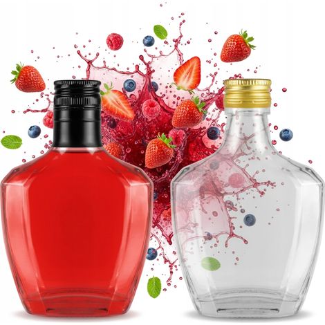 Botella de vidrio PASJO de 200 ml para vodka MOONLIGHT WEDDING. Botellas para licores y zumos. (1/5)