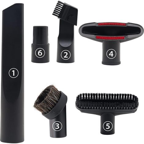 Juego de 6 accesorios para aspiradora: cepillo para limpiar suelos de madera con adaptador de manguera estándar de 32 mm a 35 mm. (1/5)
