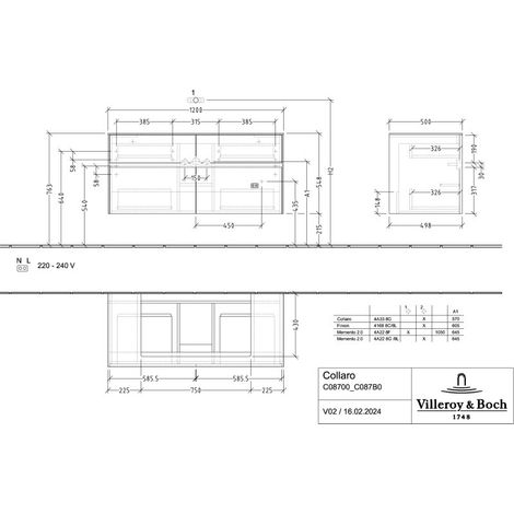 Villeroy & Boch C087B0VR WTUS Collaro C087B0 1200x548x500mm m.