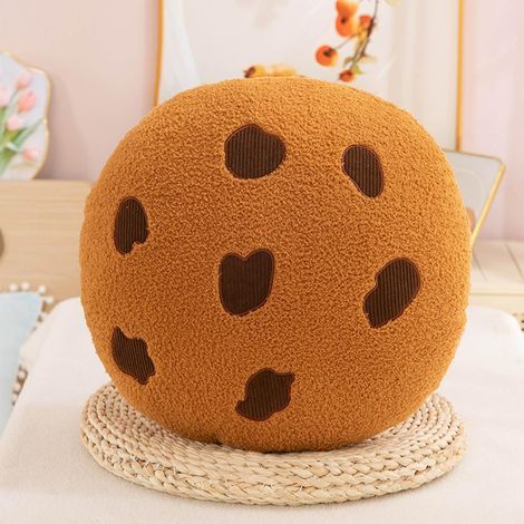 Coussin de sol, rond et amusant avec motif cookie, pour terrasse, siège de voiture, salon, canapé (30 cm) (1/5)