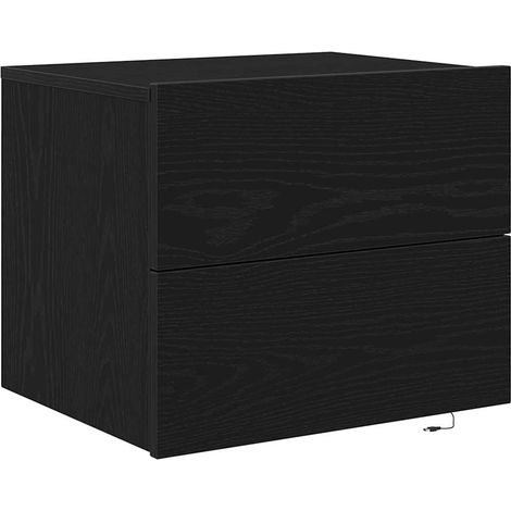 Cabinet de chevet,Table de chevet,Table de nuit mural avec tiroir Chêne noir 50 x 39 x 41 cm CFW934167 (1/5)