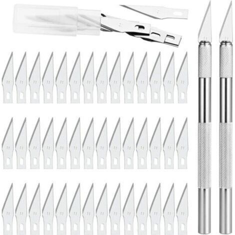 Precision Cutter 2 Scalpel avec 42 lames, Cutter de Précision Couteau pour Découpe de Travail d'art Bricolage, Spéléologie, Sculpture, Diy Sculpture Couteaux de Loisirs (1/4)