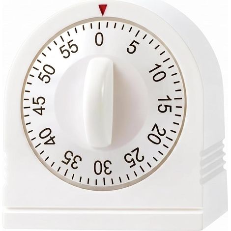 Minuteur cuisine 60 minutes à remonter alarme forte 100% mécanique bureau (1/5)