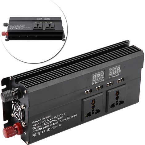 Convertisseur onduleur 12 V CC vers 1200 W / 3000 W pour chargeur de voiture (1/5)