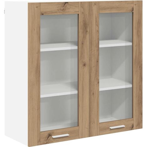 Armadio pensile moderno con ampio spazio di archiviazione 80 x 31 x 80 cm in legno ingegnerizzato rovere artigianale 020053368