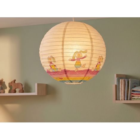 Papier Lampenschirm fürs Kinderzimmer mit fröhlichem Rabbit Motiv Ø 40cm