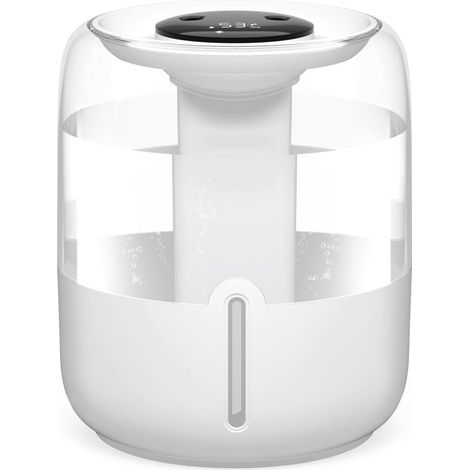 Humidificateur d’air Chambre 3.8L Cool Mist Top-Fill, 36dB Ultra-Silencieux, 36H Autonomie Humidificateur d'air avec Diffuseur Huiles Essentielles, 3 Modes, Arrêt Auto, Veilleuse Bébé Plantes