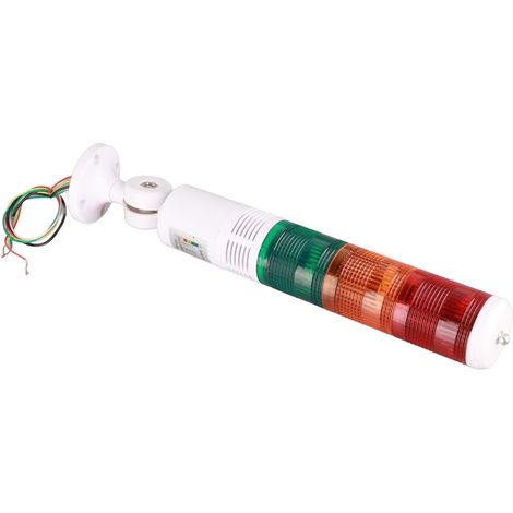 Tour de signalisation LED à 3 niveaux (rouge, jaune, vert), pliable, IP54, avec avertisseur sonore, 24 V CC (1/5)