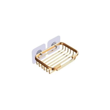 Set di 2 portasapone da doccia dorati, portasapone autoadesivo, supporto per portasapone, anti-danneggiamento, accessori da bagno da appendere senza forare, portasapone - Crezuo