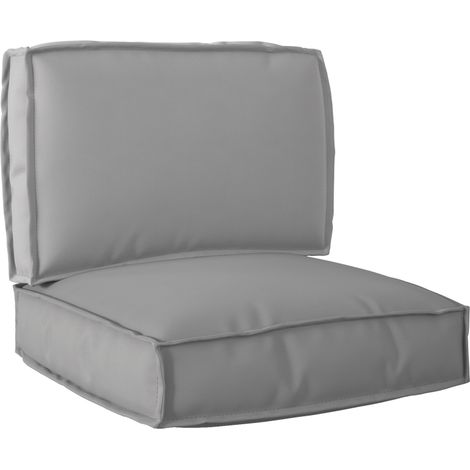 Set de coussins de palette 2 pcs Gris Tissu Oxford vidaXL (1/5)