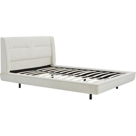Lit 160 x 200 cm - Tissu bouclette - Beige - ISYDE (1/5)