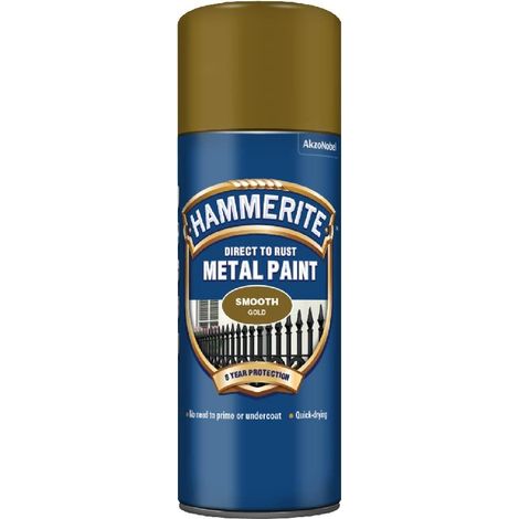 Hammerite Direct to Rust Smooth Finish Aerosol Gold 400ml HMMSFGOAERO