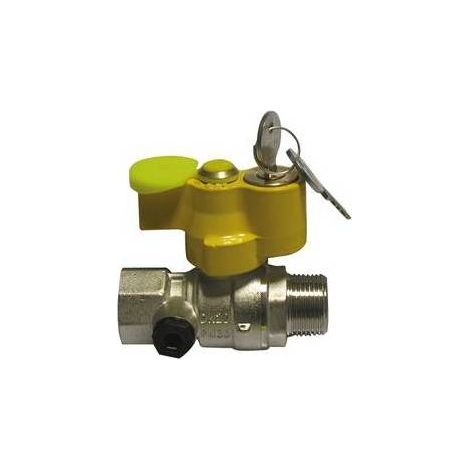 VALVOLA A SFERA GAS MF CON SERRATURA  E PRESA PRESSIONE Misura: 3/4"  DN 20