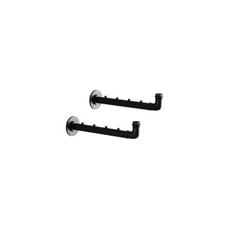 Lot de 2 tringles murales métalliques (40 cm), portevêtements industriel, multifonction pour chambre, salle de bain ou cuisine