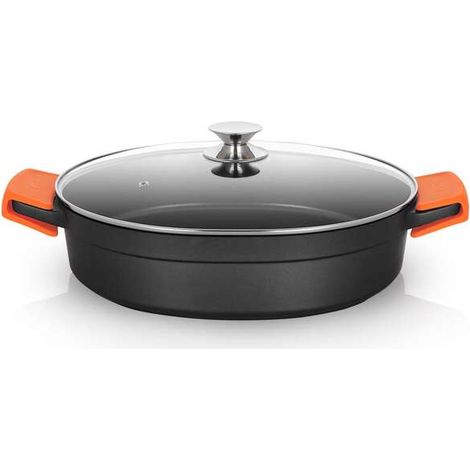Orbegozo cdb 1036 cocotte en fonte d'aluminium - polyvalence et sécurité dans la cuisine - design ergonomique - poignées de silicone - antiadhésif pfoa - convient à tous les types de de feux.