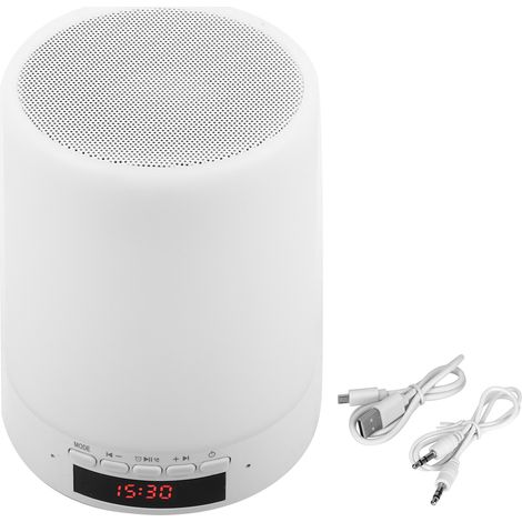 Enceinte Bluetooth avec veilleuse tactile, lampe LED à couleur changeante, réveil intelligent et lecteur MP3 (1/5)