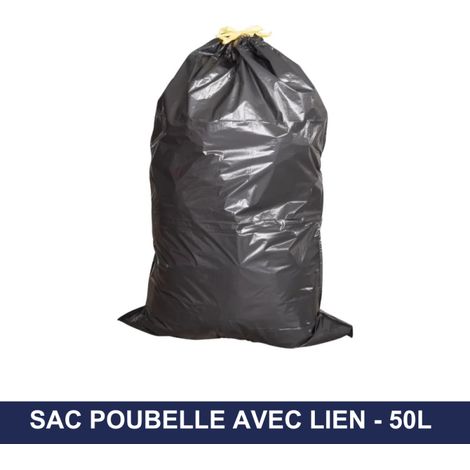 FILFA FRANCE - Sac poubelle 50L avec lien - Noir - x390 sacs (1/4)