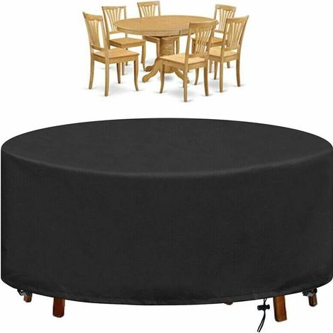 Funda para mesa de jardín redonda, lona impermeable y anti-UV, Oxford, resistente, Ø190 x 80 cm (1/5)