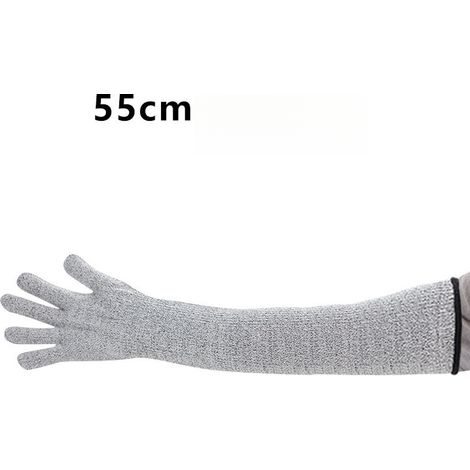 3 paia manicotti protezione braccia lavoro sicurezza anti-graffio animale proteggi-braccio, grigio, 55cm