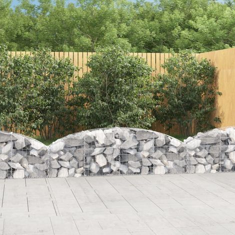 Gabion à arc élevé 200x30x40/60 cm Fer galvanisé