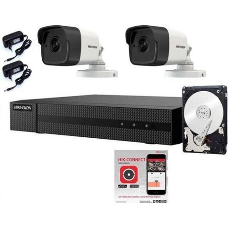 KIT VIDEOSORVEGLIANZA HIKVISION DVR 4 CANALI 3K TELECAMERE BULLET 5 MPX HD 500GB