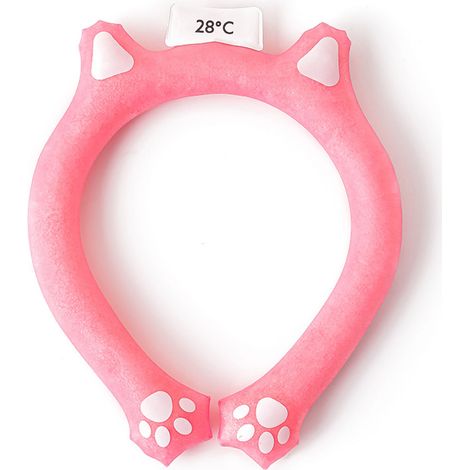 Bague rafraîchissante pour le cou, tour de cou portable et réutilisable, mains libres, idéale pour l'été et les fortes chaleurs (rose rouge). (1/5)