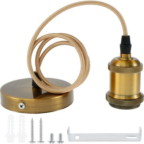 E27 Pendelleuchte mit 1 m Kabel, E27 Lampenfassung, E27 Lampenhalter, Vintage Pendelleuchte für Bar, Schlafzimmer, Restaurant, Küche (Kupfer)
