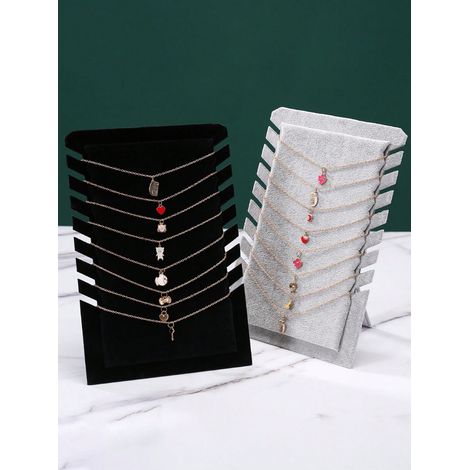 Panneau d'affichage de pendentifs et colliers en forme de flamme, lot de 2, organisateur de bijoux, rangement stylé pour l'affichage de colliers et pendentifs à la maison ou en commerce de détail. (1/4)