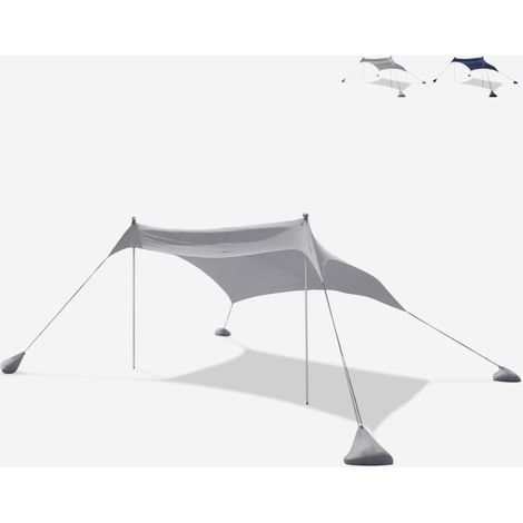 Tente de plage protection UV parasol portable 2.3 x 2.3 m Formentera - Gris