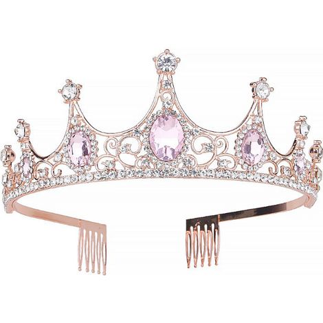 Couronne pour femme - Serre-tête vintage en cristal avec peigne, idéal pour les mariages, anniversaires et concours de beauté. (1/5)