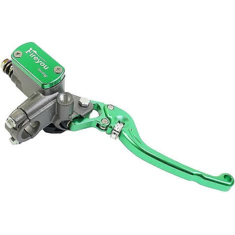 Maître-cylindre de frein, levier d'embrayage et pompe hydraulique pour moto de course et de route Yamaha, Kawasaki et Suzuki (rouge, frein avant droit - vert). (1/5)