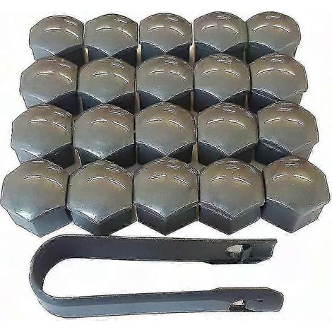 20 Embouts de cache-écrou 19mm, capuchons de boulon de roue, protections hexagonales pour pneus (noir) (d-583-a) (1/5)