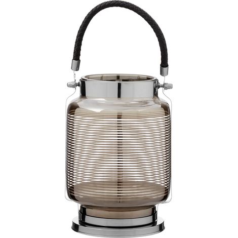 Premier Housewares Small Nickel Stripe Lantern (1/4)