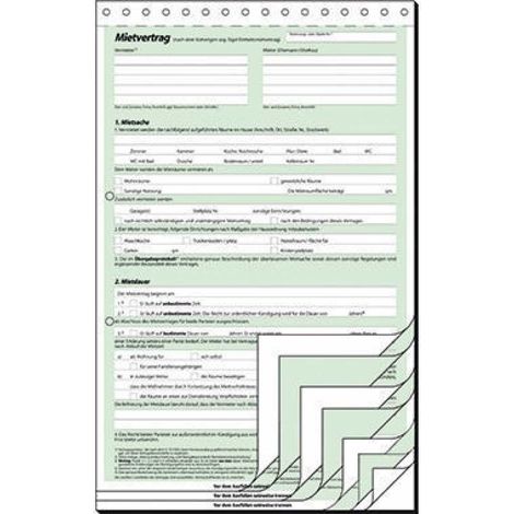 Mietvertrag DIN A4 selbstdurchschreibend 1 Durchschlag 4 x 2 Bl. (1/5)