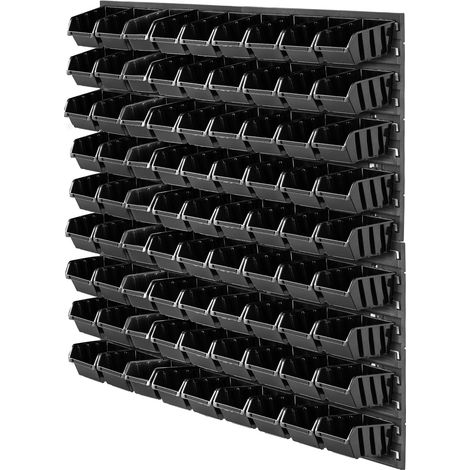 KADAX Werkstattwandregal, Werkstattregal für Garage, Schwarz, 81 Stück, 78x78 cm