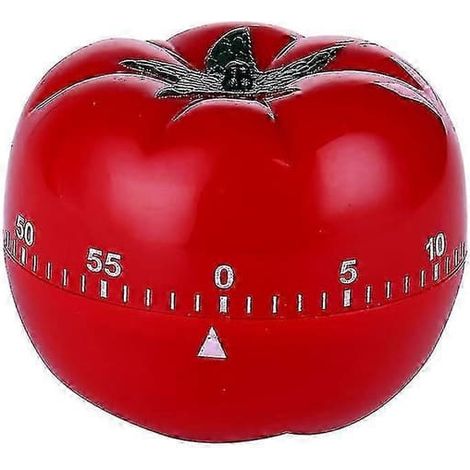 BelleRise - Minuteur mécanique manuel cuisine/réveil tomate avec alarme sonore et compte à rebours rouge (2 pièces) (1/5)