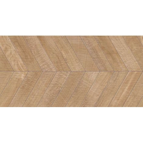 Aelle - Carrelage sol / mur effet bois design chevron 60x120 cm ARTWOOD CHEVRON NATURAL - Vendu par boîte de 1.44 m²
