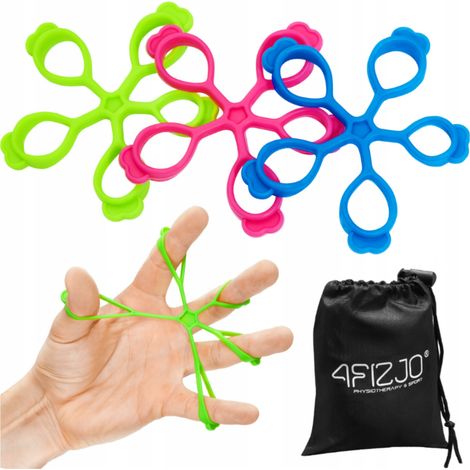 4FIZJO Fasce elastiche per allenamento delle dita, 3 pezzi PRO
