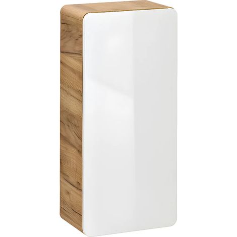 Colonna per bagno L35 x l22 x H75 cm Naturale e Bianco - ARUBA (1/3)