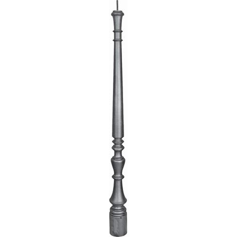 Deco Fer Forge – Poteau estampé 1150mm – Acier tourné Ø95mm – Tige filetée M10mm pour rampes d'escaliers – À visser (1/4)