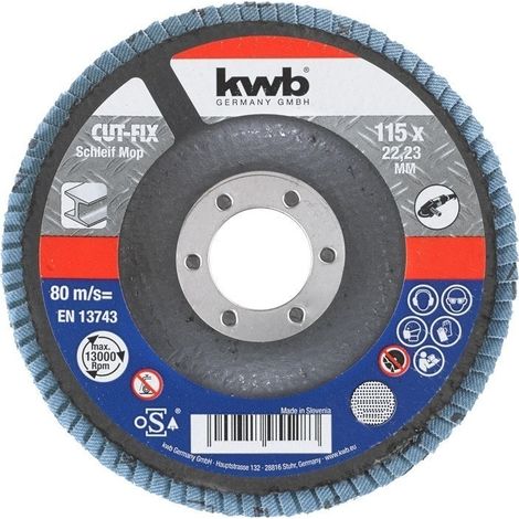 KWB disco laminado zirconio grano 120z 115x22 mm 49795531 , Disco laminado de zirconio grano 120Z 115 x 22 mm 49795531, diseñado para trabajos de lijado fino y acabado de alta cali