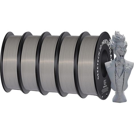 Filamento per stampante 3D, materiale PLA, biodegradabile e atossico, GRIGIO (1/2)