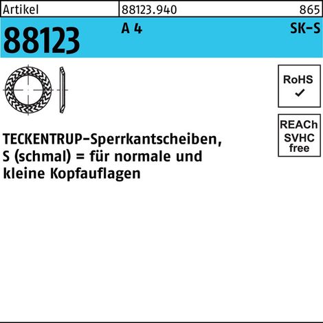 Sperrkantscheibe R 88123 S 4x 8,2x0,8 A 4 1000 Stück TECKENTRUP