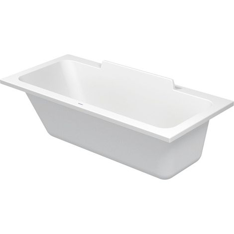 Baignoire rectangulaire DURASTYLE 1 dossier incliné gauche 1700x750mm blanc