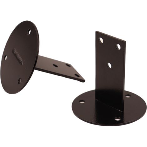 Sollbry Supports de Main Courante Courante, Support de Rampe Escalier, Accessoires Fixation Murale, Main Rampe Escalier Pour Bois, Accrochage Mural Pour Balustrade Intérieure Et ExtéRieure, Noir, 2 Pi (1/5)